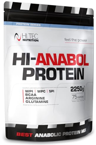 Hi Anabol Protein 91% Nuss 2250g – Premium Protein Shake, Muskelaufbau, Diät Shake, Low Carb, Low Fat, hochwertiges Eiweißpulver – Hi Tec Nutrition