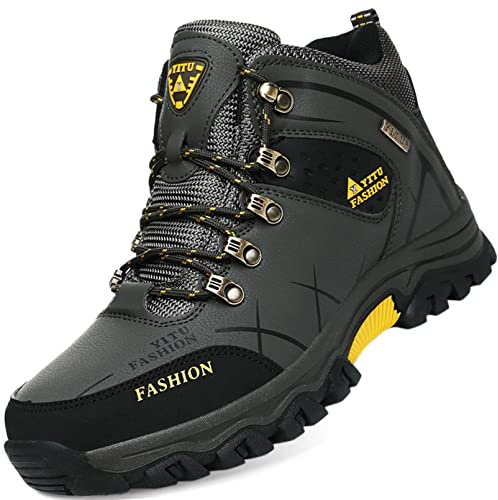 IYVW 8518 Bottes de randonnée Impermeable pour Homme Femme, Légères Outdoor Chaussures de Randonnée, Bottes de marche vert 43 EU