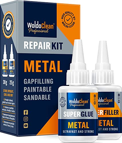 Colla istantanea extra forte con polvere riempitiva - Adesivo bicomponente per metallo, impermeabile e resistente al calore