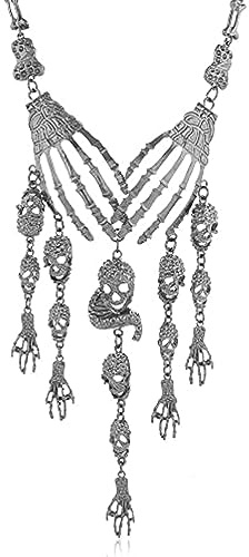 Collar de Calavera, Collar de Roca, Collares de Halloween, Collar Colgante de Cthulhu, Collar de Calavera Punk, Collar de Brazo de Esqueleto, Collar de metal Vintage