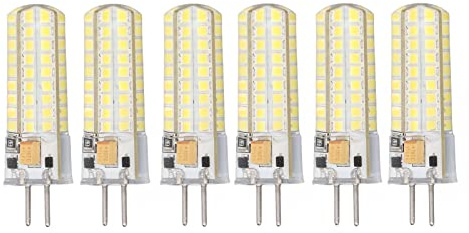 Gavigain 6 Uds 7W GY6.35 Bombilla LED AC/DC 12V Bombilla LED 700lm 72 LED Blanco Cálido/Bombilla Blanca 360 Grados LED Maíz Bombilla para Lámparas Colgantes Lámparas De Techo(Blanco)