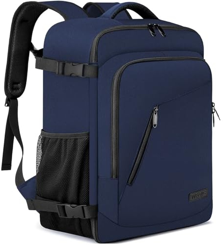 WENIG Bagaglio a Mano 45x36X20 per Easyjet Zaino da Viaggio Aereo Piccolo Borsa da Cabina per Voli Zaino Donna Uomo 15.6 Pollici Zaino Porta PC con Caricatore USB per Scuola Trekking Lavoro Blu