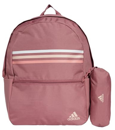 adidas Mochila unisex clásica horizontal de 3 rayas, carmesí preloved, One Size, Mochila