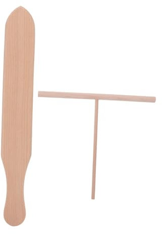 Amosfun 2 Sätze Kuchenverteiler aus Holz pancake form pfannkuchen form Holzpfannkuchenherstellungswerkzeuge Pfannkuchen-Backzubehör Pfannkuchen-Kit Crêpe-Spatel Crêpe-Kits für den Haushalt