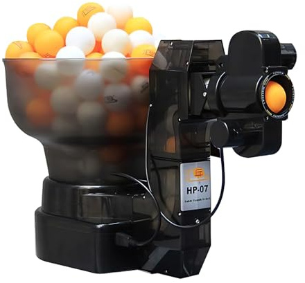 TAZZOR Tischtennis Roboter PingPong Maschine mit Regler, 7 verstellbare Winkel, Tischtennis Ballmaschine, Kann mit Mehr als 100 Bällen Bestückt Werden, kann 36 Arten von Spinnbällen Ausgeben