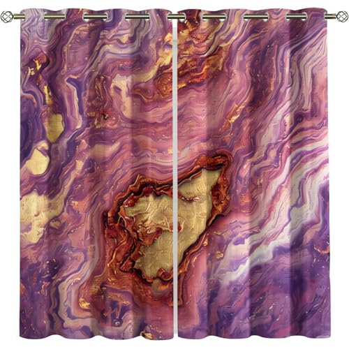 Kinder Gardinen Kinderzimmer Junge Mädchen Blickdicht Geometrische Abstrakte Marmor-Farbverlaufsstruktur 140X160Cm 2Er Set Verdunkelungsvorhang Thermovorhang Hitzeschutz Vorhänge Wohnzimmer Schlafz