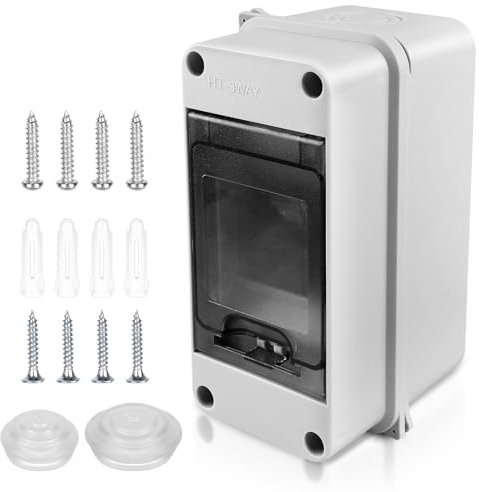 Coffret Electrique Etanche Exterieur Boîtier: Boîte Etanche Electrique Exterieur IP65, Tableau Electrique 1 Rangée, Boîtier Electrique Etanche, Coffret Electrique 3 Modules Pour Disjoncteur Mural