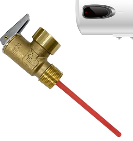 Válvula De De Temperatura Y Presión Para Calentador De Agua 100°C 10 Bar | Válvula De Seguridad Para Calentadores | Dispositivo De Seguridad Con Sonda Extendida Para Edificios Residenciales