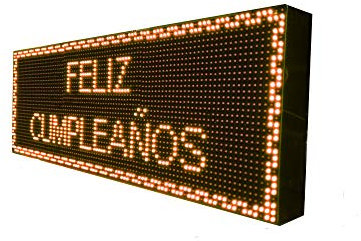 CARTEL LED PROGRAMABLE/LETRERO ALTA LUMINOSIDAD/PANTALLA ELECTRÓNICA (96 * 32 cm doble cara, NARANJA ÁMBAR) ROTULOS VÁLIDOS PARA EXTERIOR/NEGOCIOS/DISPLAY LED PROGRAMMABLE/BANDEROLAS LEDs