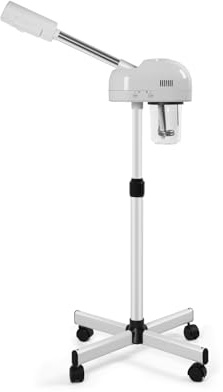 Professional Facial Steamer with Hot Mist Function, Stand Facial Steamer On Wheels, Height Adjustable & 360° Rotatable Nozzle, Use at Home & Salon SPA