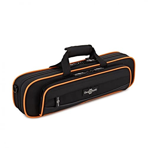 Gear4music High Quality Flute Case Gig Bag with Plush Interior | Moulded hard-foam body with plush interior, hard-wearing polyester exterior, external storage compartments, sturdy zips