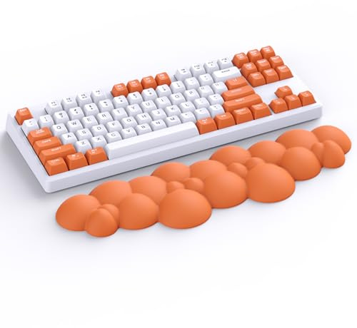ATTACK SHARK Reposamuñecas Cloud Teclado Ergonómico Soporte Palma | Antideslizante Soporte de Palma para Teclados Mecánicos TKL y Tamaño Completo, Diseño Cómodo para Oficina y Gaming, Naranja