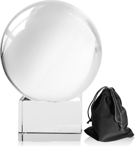 Nizirioo Glaskugel, Glaskugel Fotografie, K9 Kristallkugel Mit Ständer, Klare Wahrsagerkugel Fotokugel Lensball Kristallglaskugel Linsenkugel Für Meditation Dekoration Fotografie Geschenk (80mm)