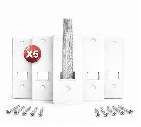 Jalousiene® Confezione da 5 piastre di copertura per avvolgitore di tapparelle – Bianco – Distanza tra i fori 135 mm – in robusto ABS – Piastra da incasso per la copertura di avvolgitori – Ricambio
