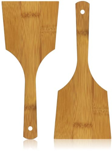 Morikuru Bamboo Okonomiyaki Spatula 11.2 in (285mm), Japanese turner, Teppanyaki flipper, Kote, Made in Japan, a Pack of Two