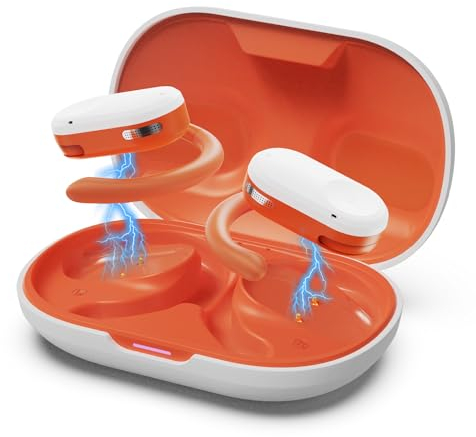 ORIA Open Ear Kopfhörer, Bluetooth 5.3 Kabellose Kopfhörer mit Typ-C Ladekabel, Wireless Earbuds mit Geräuschunterdrückung, Sofortige Kopplung, Wasserdichter Sportkopfhörer für Laufen, Radfahren