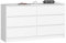 Home Collective Kommode weiß 140cm breit mit 6 Schubladen, Schlafzimmer und Wohnzimmer, vielseitig einsetzbar für Flur und Kinderzimmer