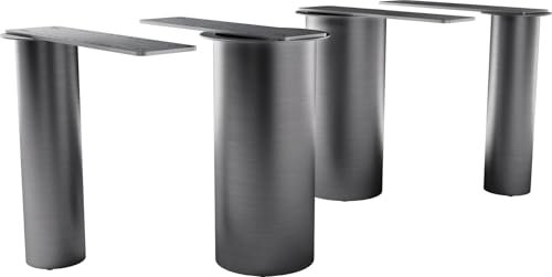 DELIFE Tischgestell Pilier Edelstahl Graphit für Tischplatten ab 200 cm