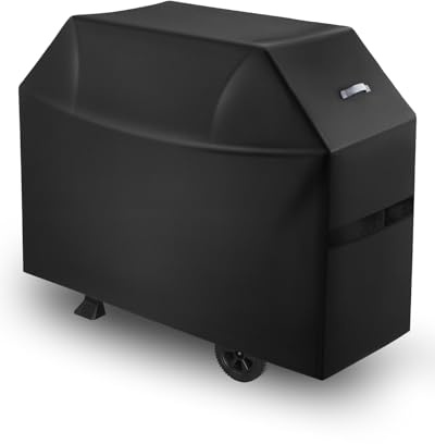 VEVOR Grillöverdrag för utomhusbruk, vattentätt och väderbeständigt, slitstark 600D polyester, 280 g/m², lätt att sätta på och ta av, med solskydd, 1524 x 708 x 1120 mm, svart