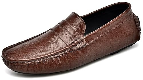 Loafers for män Präglat läder Penny Driving Loafers Mockasinskor Bekväma halksäkra Lättviktsklassiska bröllopsslip-ons