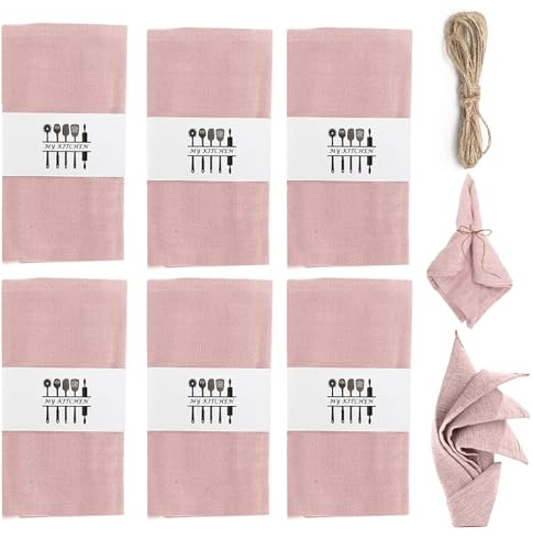 6 pezzi di tovaglioli di stoffa, tovaglioli di stoffa riutilizzabili, 100% lino naturale per decorazione da tavola 40 x 40 cm, tovaglioli di lino in cotone per tovaglioli di stoffa per tavola per