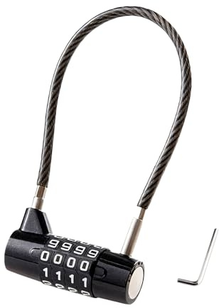 Pevlkawr Candado Con Combinacion 4 Dígitos Con Cable 175mm Candado Combinacion Taquilla Para Cerraduras De Puerta, Archivadores, Armarios, Vallas,maletas, Bicicletas