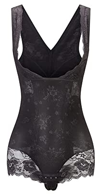 KSKshape Body Contenitivo Modellante Shaper del Corpo Senza Cuciture Shapewear a Petto Aperto Body Slimmer per Pancia per Donne,Nero,M