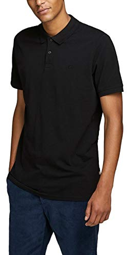 Jack & Jones Men's Jjebasic Noos Polo shirt, Black (Black Detail: Slim Fit), M UK
