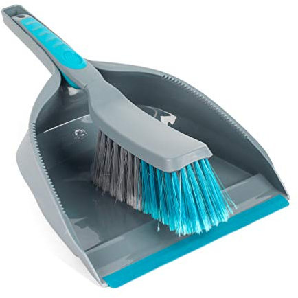 Beldray LA049254EU7 Schaufel und Besen Set - Handkehrset Mit Weichen Borsten, Kompakt Lagerung, Ergonomischer Weicher Griff, Robuster, Leicht Design, Gummilippe Erfassen mühelos Staub, Haare & Schmutz