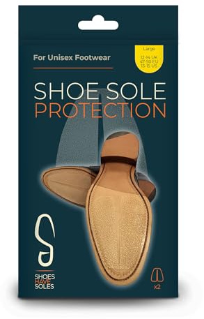 Transparent Sole Protector, Anti Slip Grips to Help Cut Costs Due to Frequent Resoling, Non Slip Pads for Men’s & Women’s Footwear, Large 13-15 (EU 47-50) - Shoe Sole Protection
