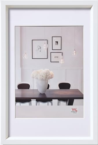 walther design bianca 18 x 24 cm con passe-partout, cornice in plastica Steel Style ES824W