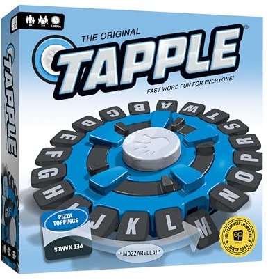 USAOPOLY TAPPLE Word Game | Fast-Paced Family Board Game | Choose a Category & Race Against The Timer to be The Last Player | Learning Game Great for All Ages, Black
