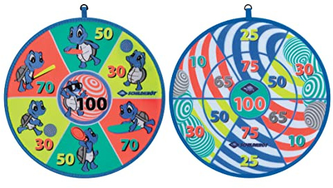 Schildköt Soft Dart Set, 1 Jeu de Fléchettes Doux, Imprimé des Deux Côtés avec Différents Champs Cibles, 2 x 3 Balles pour 2 Joueurs, 970148