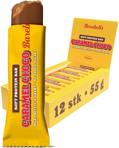 Barebells - Barrita De Proteínas Blanda (12x55g) - Barritas Proteicas - Barritas de proteínas gourmet - Chocolate con caramelo