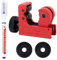 CTDMJ Mini coupe-tube Ø 3-22 mm Petit coupe-tube Coupe-tube en cuivre Outil de coupe pour couper des tuyaux en cuivre, PVC, aluminium, plastique, marqueur de trous profonds