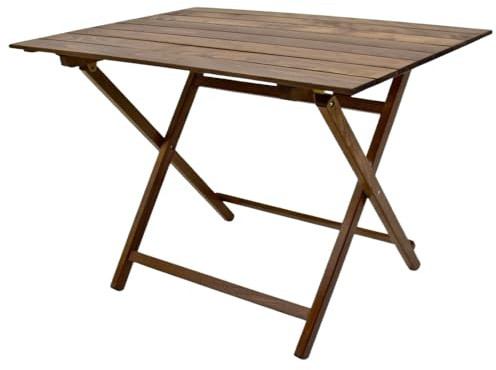 OKAFFAREFATTO MADDALONI Tavolino lux pic nic in legno noce scuro cm 100 x 60 richiudibile