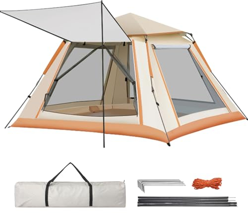 Lifemaison Camping Zelt,Pop up Zelt 3-4 Personen Familie Kuppelzelt Wasserdicht Winddicht mit Tragetasche für Camping Wandern Backpacking,Große 4 Jahreszeiten Zelt,Backpacking Wurfzelte Schnell Set-up