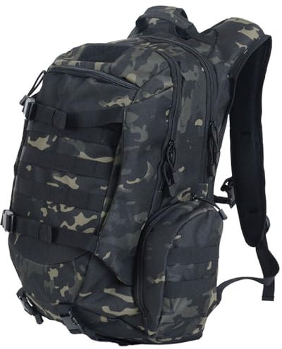 Thuram Sac à dos étanche 45 L pour la pêche, la chasse, les sports tactiques, le camping, la randonnée, le trekking, Camouflage noir, 15L