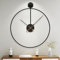 HAITANG Große Moderne wohnzimmeruhr, Schwarz XXL runde Metall Wanduhr für Küche Büro Schlafzimmer,Vintage Wanduhren, Batteriebetrieben tickt Nicht,geräuschloses Uhrwerk, Heimdekoration,50 cm