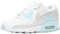 NIKE Women's Air Max 90 Sneaker, White/Light Silver-Glacier Blue, 3 UK