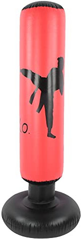 Sac de Boxe Gonflable, Sac de Boxe Debout pour Adultes, Sacs de Boxe Lourds autoportants de 63 Pouces, avec Support, Sac de Kickboxing pour Femmes et Hommes pour l'entraînement (Rouge)