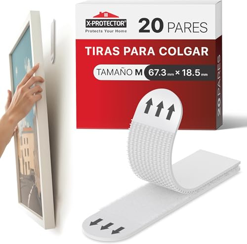 X-Protector Strisce Appendi Quadri - 28 Pairs Appendi Quadri Adesivi - Adesivi Per Quadri Muro - Adesivi Per Muro - Ganci Adesivi Per Quadri Fino a 9 KG (Taglia M+L)