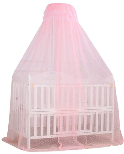 Cuna de cuna, dosel de cama de altura ajustable de 2x5.5m con malla encriptada, carpa de red para bebés, red de cortina de cúpula colgante transpirable para un dormitorio para niños pequeños