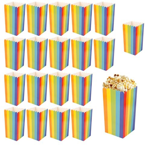 BigKego 20 Pezzi Scatole Pop Corn Sacchetti Pop Corn Contenitori Pop Corn 17,2x10x8cm per Feste Compleanno Carnevale Cinema Matrimoni