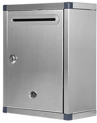 NSTVVEE Cassetta Postale in Acciaio Inossidabile con Serratura di Sicurezza per Esterni, Cassetta Postale per Lettere, Cassetta dei Suggerimenti, Posta di Giornale, Posta per Lettere, Deco