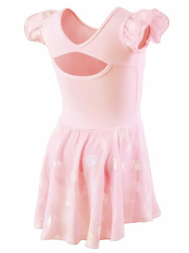 GroYolan Ballettkleidung Mädchen Ballettkleid Kurzarm Balletttrikot für Kinder Ballett Tanzkleid Tanzbody mit Chiffon Rock Tütü