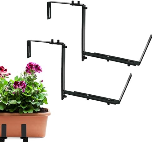 Staffe Per Finestre - Porta Della Scatola Della Pianta Regolabile Per Recinzione O Terrazza Del Balcone, Costruzione Stabile Per Fioriere | Uso Esterno, Uso Del Padiglione, Design Robusto, Supporto De
