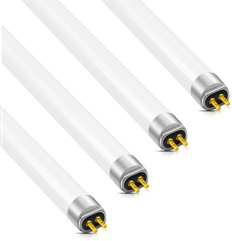 Tubos Fluorescentes T4 16W, Dimensiones: 464mm, Blanco Frío 3500K, 1300 LM, Casquillo G5, Lámpara De Bajo Consumo, Luz De Emergencia De Bajo Consumo Para Cocina, Baño, Armario Y Garaje,4pcs,16W