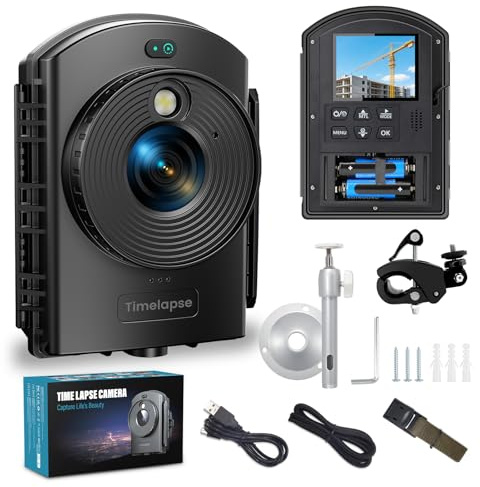 Time Lapse Camera Outdoor, Fotocamera Timelapse 1080P Con Posizionamento IR, Ripresa Di 180 Giorni, Resistente All'Acqua IP66 Per Costruzioni Esterne, Crescita Delle Piante (1080P Time Lapse Camera)