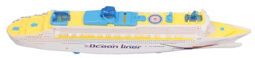 Picysa Modelo de Barco para Niños, Juguete de Crucero, Juguete de Rotación Universal de Plástico con Efectos de Sonido y Luz LED de Eléctrico, Liner Colorido para Niños y